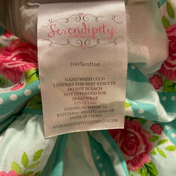 Serendipity Clothing Co 12M Blue & Pink Floral Dress - Picture 5 of 6